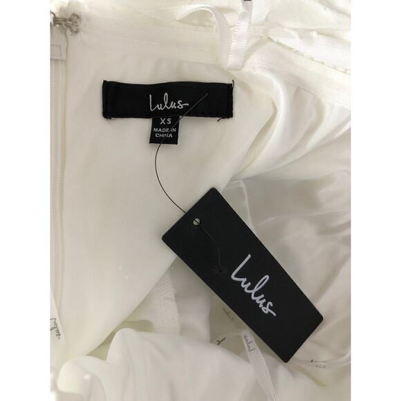 Lulus Love You So Truly Dress Burnout Floral Strapless Midi White NWT Size XS - Picture 7 of 13